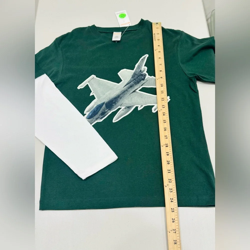 NWT GYMBOREE GRIZZLY LAKE GREEN LONG SLEEVE JET TEE‎ SIZE 12